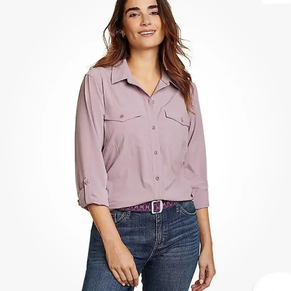 Eddie Bauer Ladies' Departure Top Purple Medium Gift